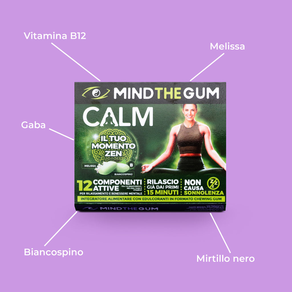 Integratori rilassanti in chewing gum: CALM 4 packs per 18 giorni7